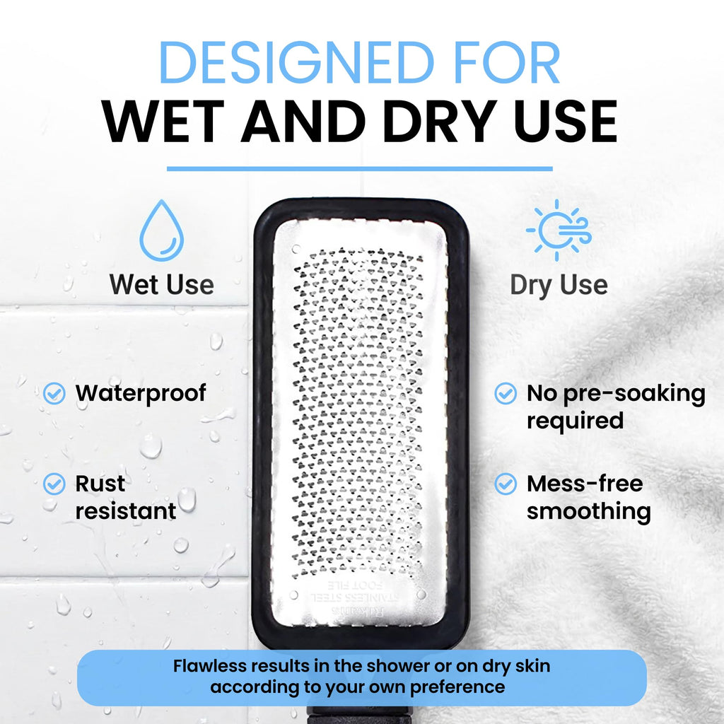Colossal Foot rasp Foot File and Callus Remover. Best Foot Care Pedicure Metal Surface Tool to Remove Hard Skin. Can be Used on Both Wet and Dry feet, High Grade Stainless Steel File