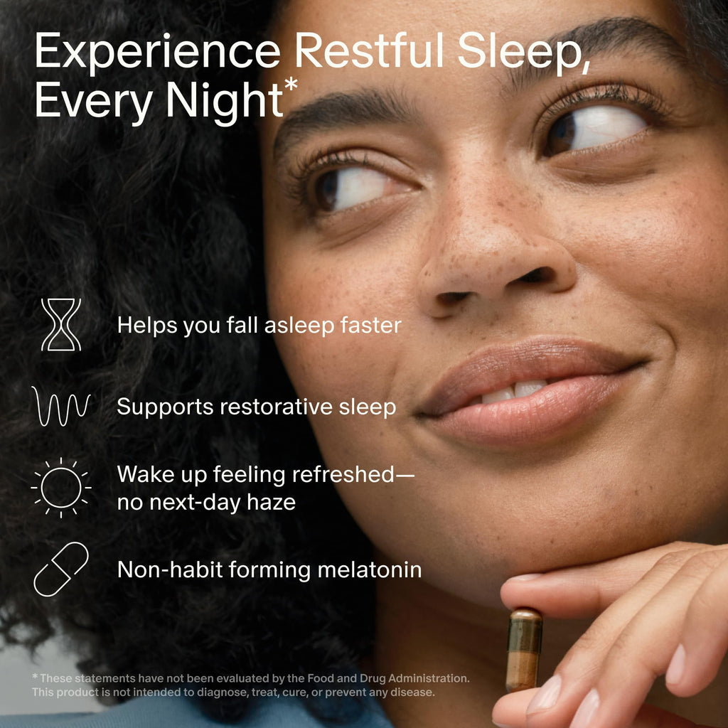Seed PM-02 Sleep + Restore - for Adults - 30-Day Supply with Jar | Non-Habit Forming - Gentle Melatonin & Ashwagandha - Nightly Sleep Support - Vegan Capsules