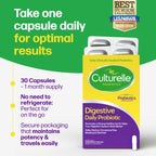 Culturelle Digestive Daily Probiotic for Men & Women, 10B CFUs, 30 Count | Gut Health Support for Men & Women, Survives Stomach Acid, Supports Occasional Gas & Bloating*
