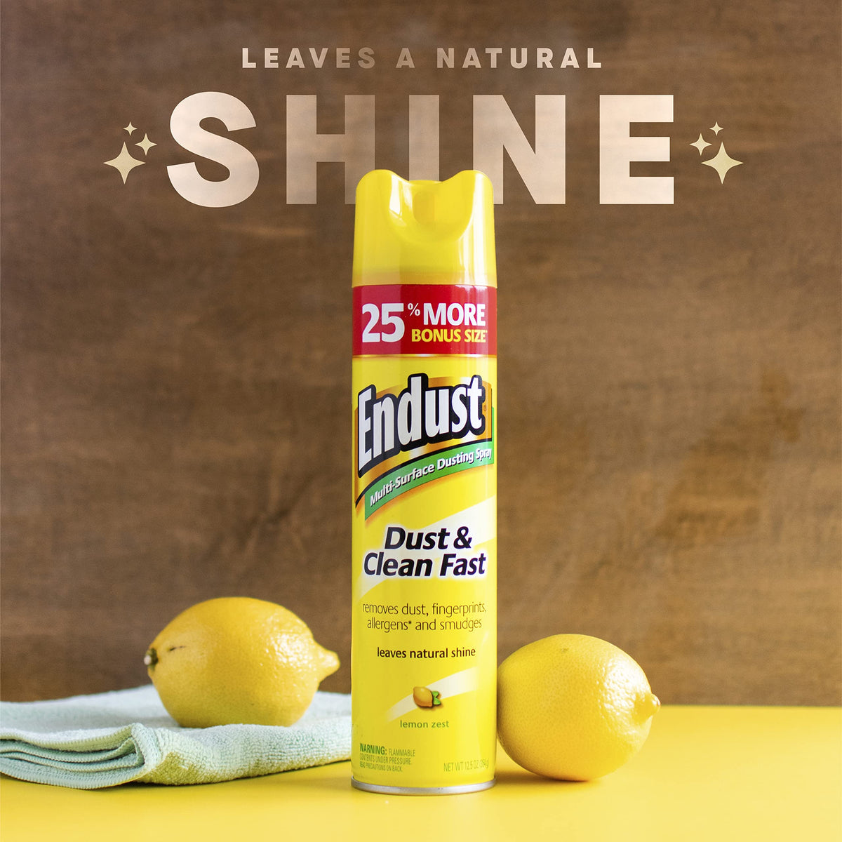Endust Lemon Zest Multi-Surface Dusting and Cleaning Spray, Lemon Zest, 3-Pack