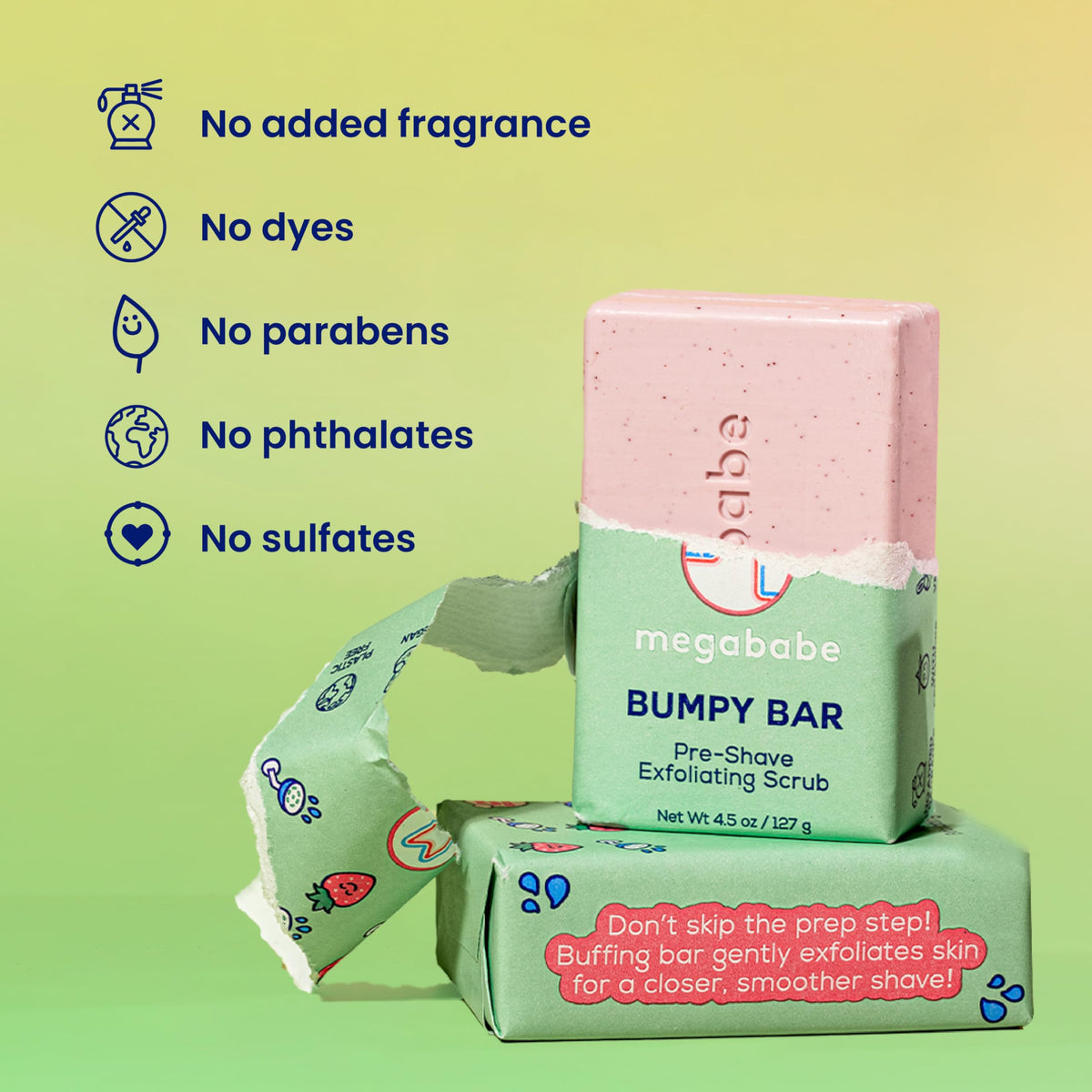 Megababe Bumpy Bar, Pre-Shave Exfoliating Scrub, 4.5 oz