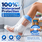 100% Waterproof Foot Cast Covers for Shower Adult, Shower Boots for Foot