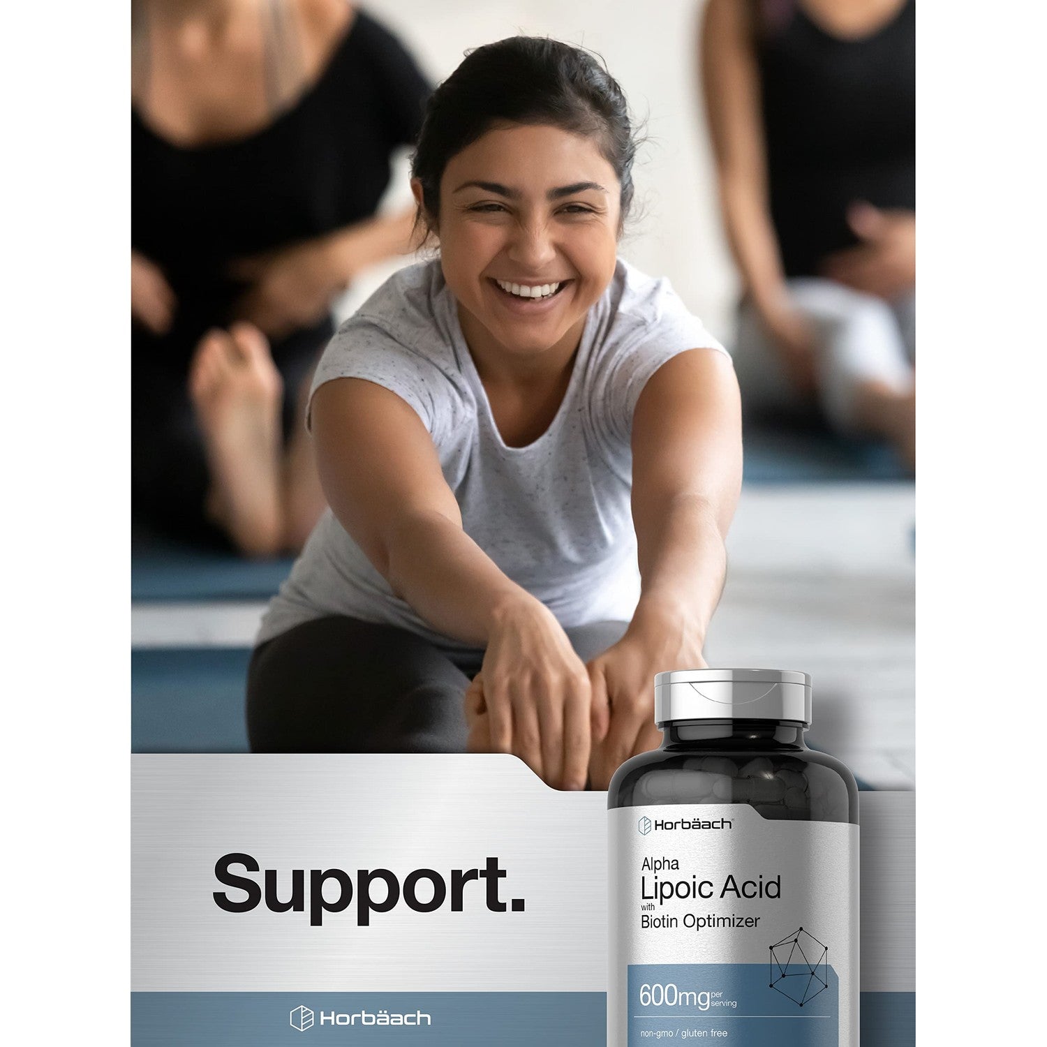 Horbäach Alpha Lipoic Acid 600mg | 240 Capsules | with Biotin Optimizer | Non-GMO and Gluten Free Supplement