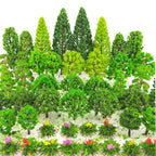 Buy now Tazimi 60 Pieces Model Trees 1.36-6 inch Mixed Model Tree Train Scenery Architecture Trees Fake Trees for DIY Crafts, Building Model, Scenery Landscape Natural Green at indiglob india