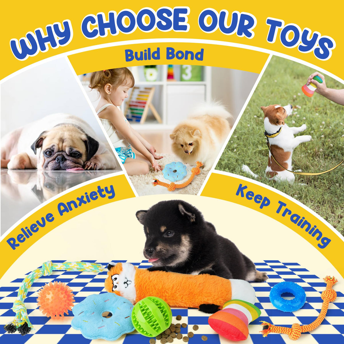 Puppy Toys for Teething, 9 Pack Cute Dog Chew Toys for Small Dogs