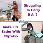 PBnJ Baby Stroller Hooks, Large Carabiner Clip, Diaper Bag Purse, 2 Pack