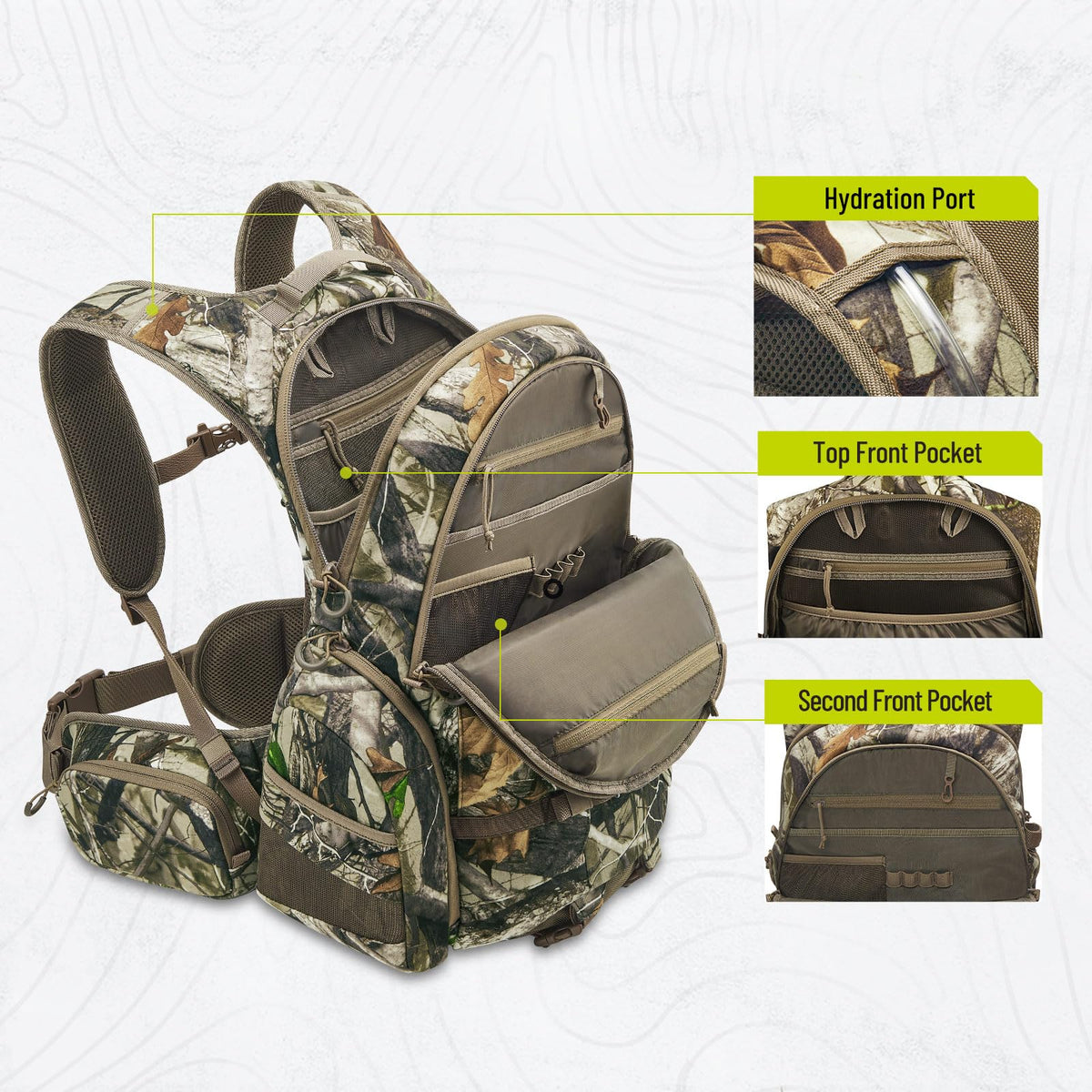 TIDEWE Hunting Backpack for Men, 40L Camo Hunting Pack for Deer Hunting