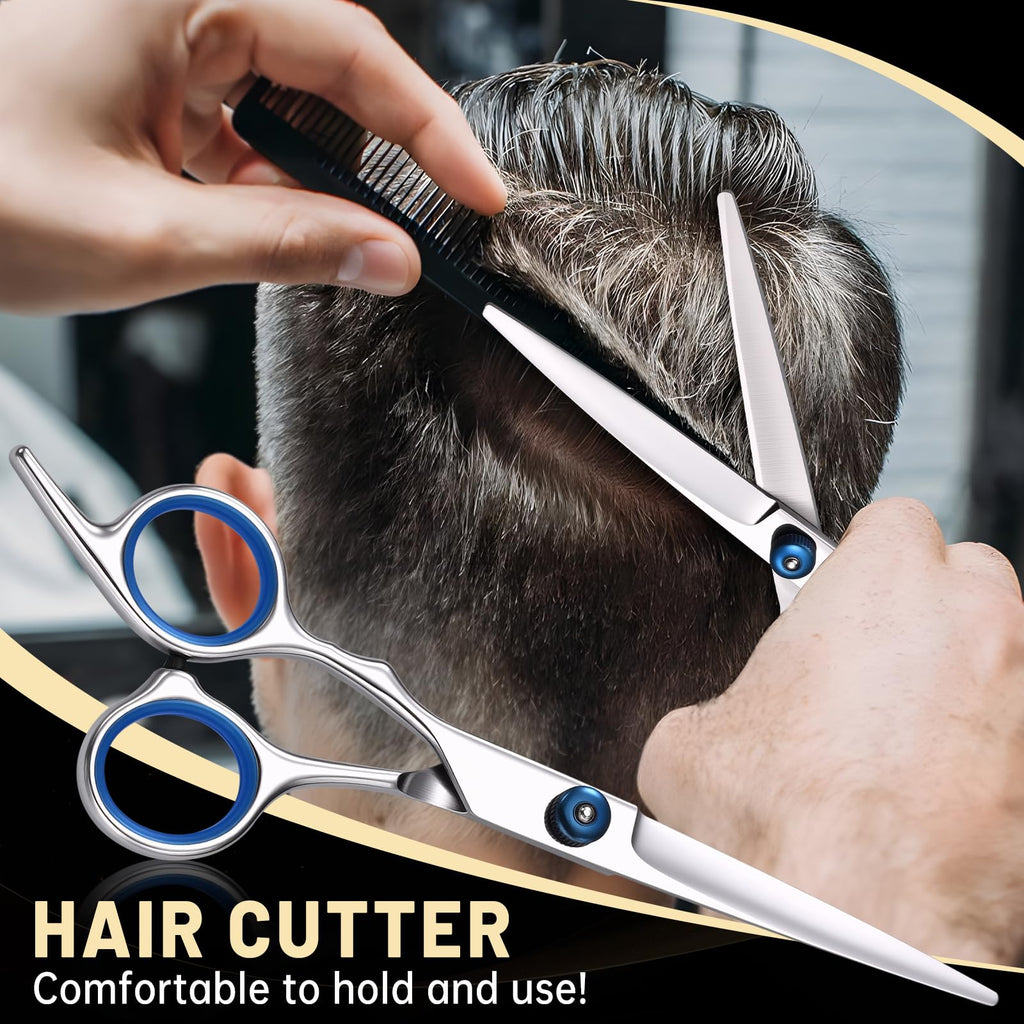 YUQGAOP Hair Cutting Scissors Set, Professional Stainless Cutting Hair Scissors, Barber Hair Cutting Scissors Thinning Shears Sharp Blades Hairdresser Haircut for Women/Men/kids, LFJ1234