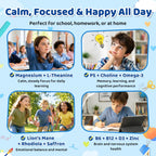 Kids Focus & Memory Gummies with Magnesium Glycinate, Phosphatidylserine & Choline - Support Brain, Attention & Focus for Kids, Learning & Cognitive Development – Sugar Free Strawberry 60 Gummies