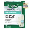 CURAD Soothe & Cool Clear Waterproof Hydrogel Bandages, Assorted Sizes