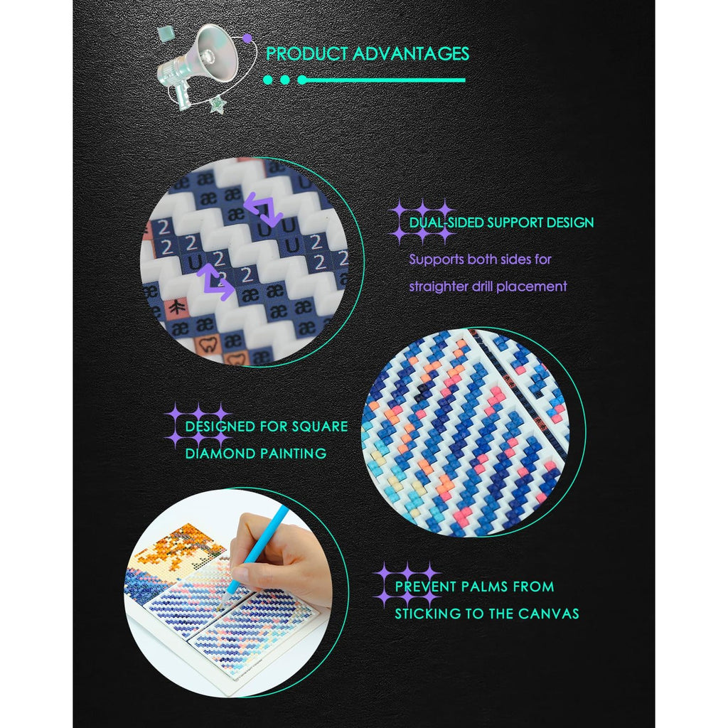 Foreveryoung Diamond Painting Zigzag Rulers, 9 PCS Tools for Square Kits