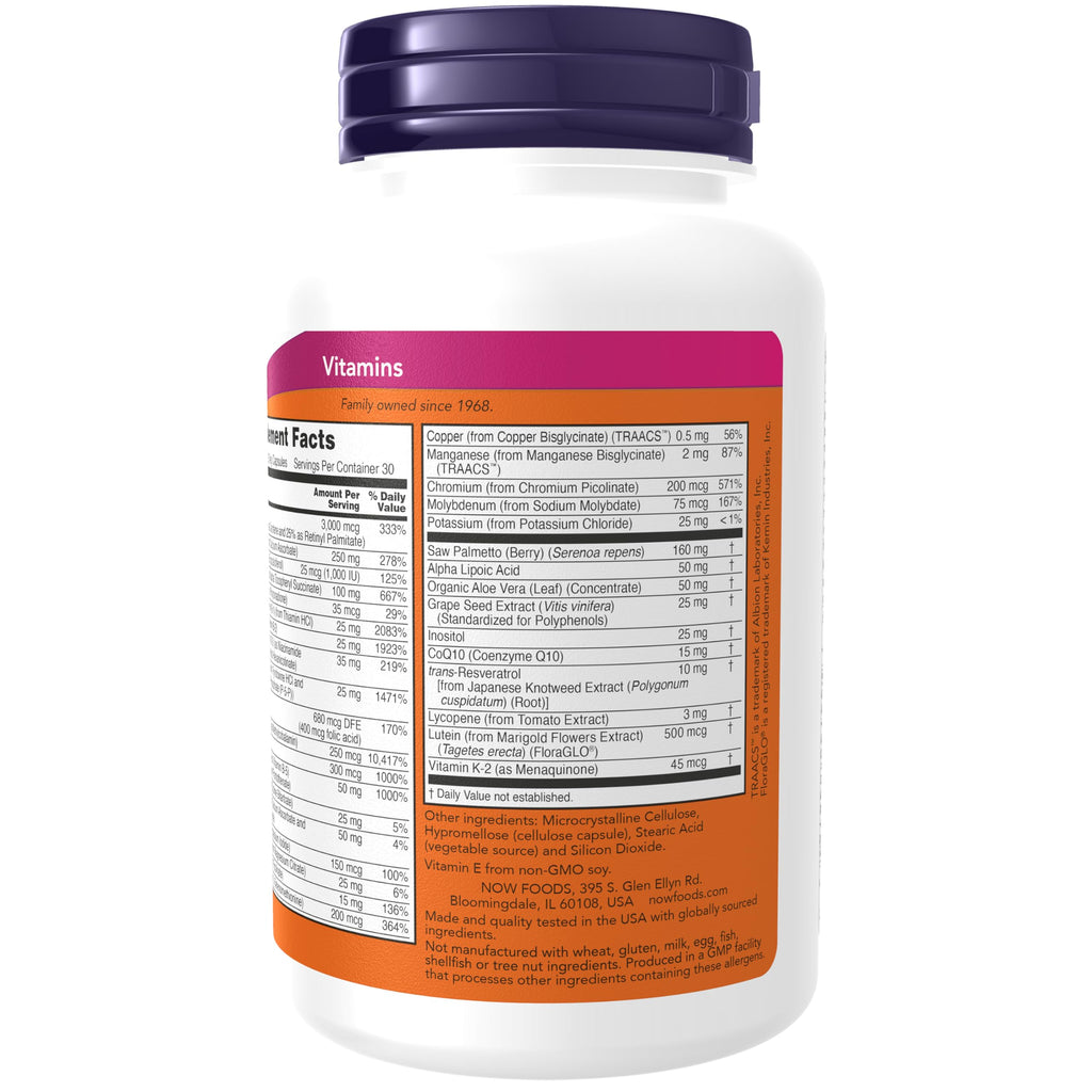 Buy now NOW Foods Supplements, ADAMÆ’?â€º Men's Multivitamin with Saw Palmetto, Lycopene, Alpha Lipoic Acid and CoQ10, Plus Natural Resveratrol & Grape Seed Extract, 90 Veg Capsules at indiglob india