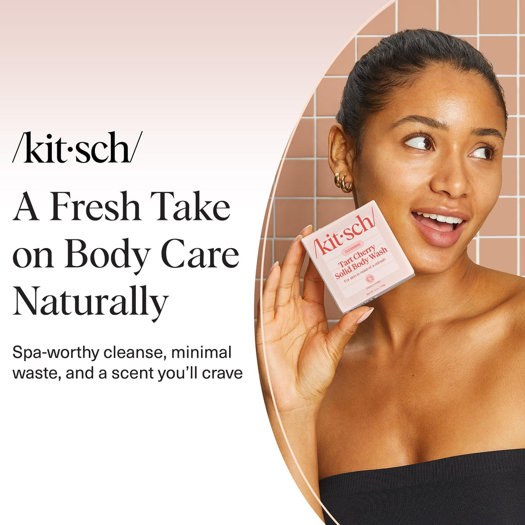 Buy now Kitsch Cleansing Tart Cherry Soap Bar with Refreshing Scent - Eco-Friendly Body Wash Women Love - Cherry Solid Bar Soap for Daily Use - Silicone, Sulfate and Paraben Free, Made in USA - 4oz at indiglob india
