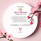 Bodycology Cherry Blossom Fragrance Mist. Authentic scent with no parabens or phthalates. Cruelty-free formula.