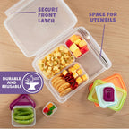Buy now BentologyTM Clear Bento Lunch Box Set w 5 Removable Nesting Containers- Adapt Inner Compartment Portion Sizes- Meal Prep Snack Holders for Back to School, Leakproof Durable & BPA Free- Dishwasher Safe at indiglob india