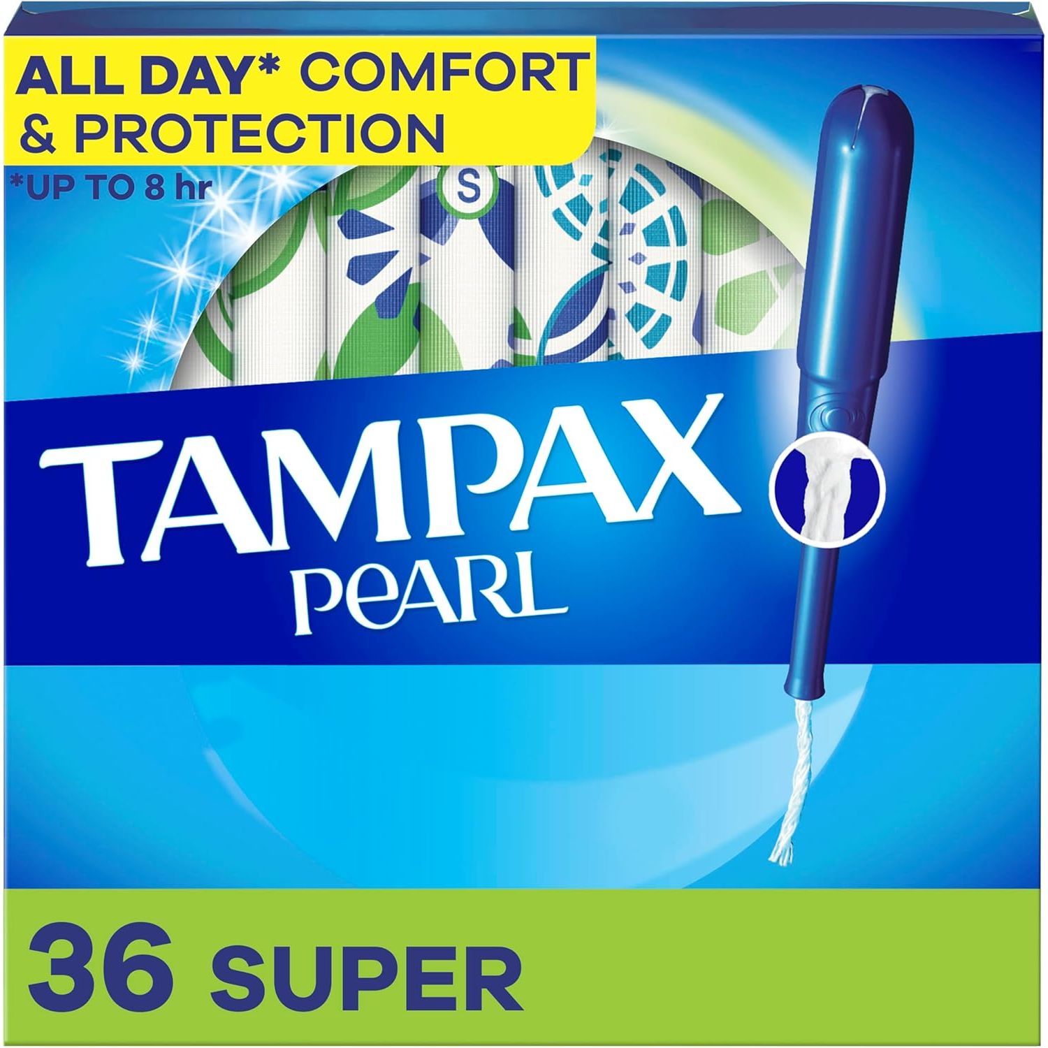 Buy now Tampax Pearl Tampons for Women, with LeakGuard Braid, Super Absorbency, Unscented, 50 Count 36 Count at indiglob india