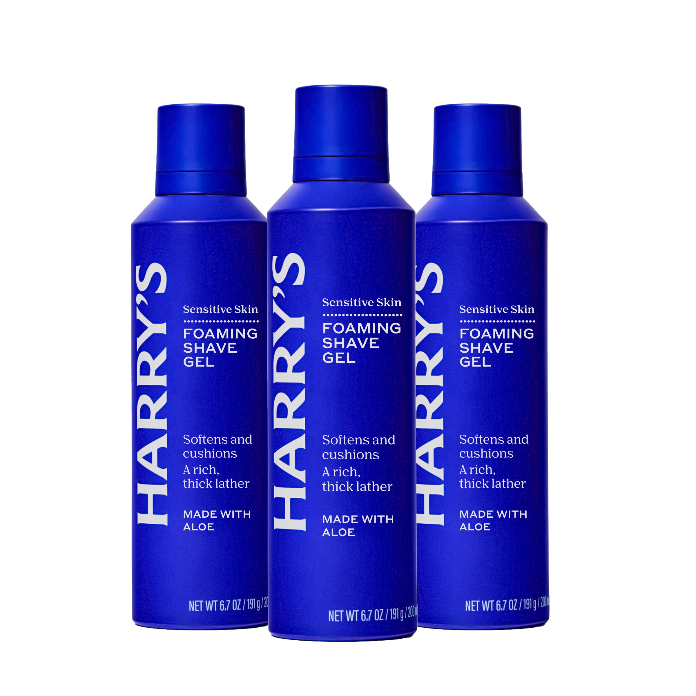 Harry's Foaming Shave Gel for Men with Aloe - 6.7 oz (3 Pack) | Soothes and Cushions Skin for Shaving - Safe For Sensitive Skin