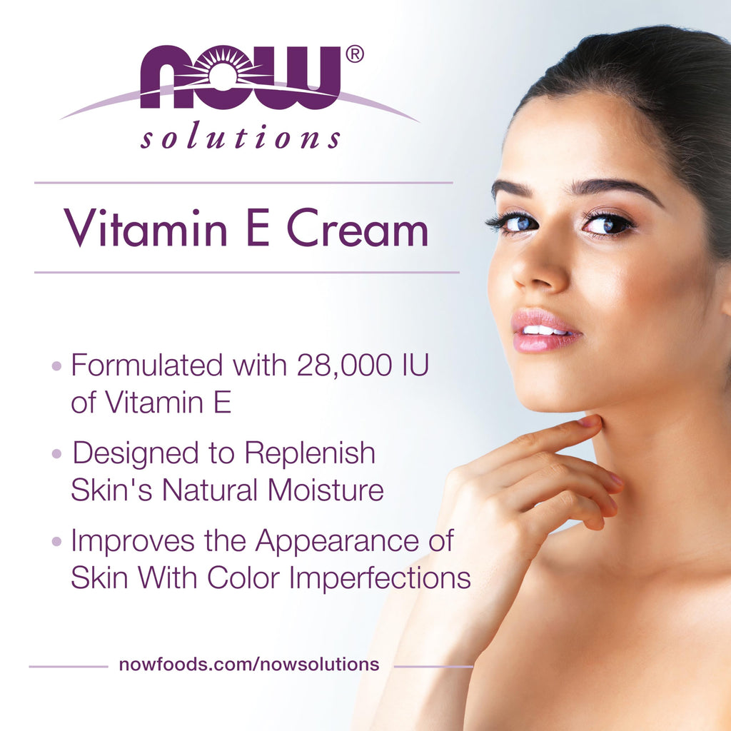 Buy now NOW Foods Solutions, Vitamin E Cream 28,000 IU, Intense Moisture, Concentrated Vitamin E, 4-Ounce at indiglob india