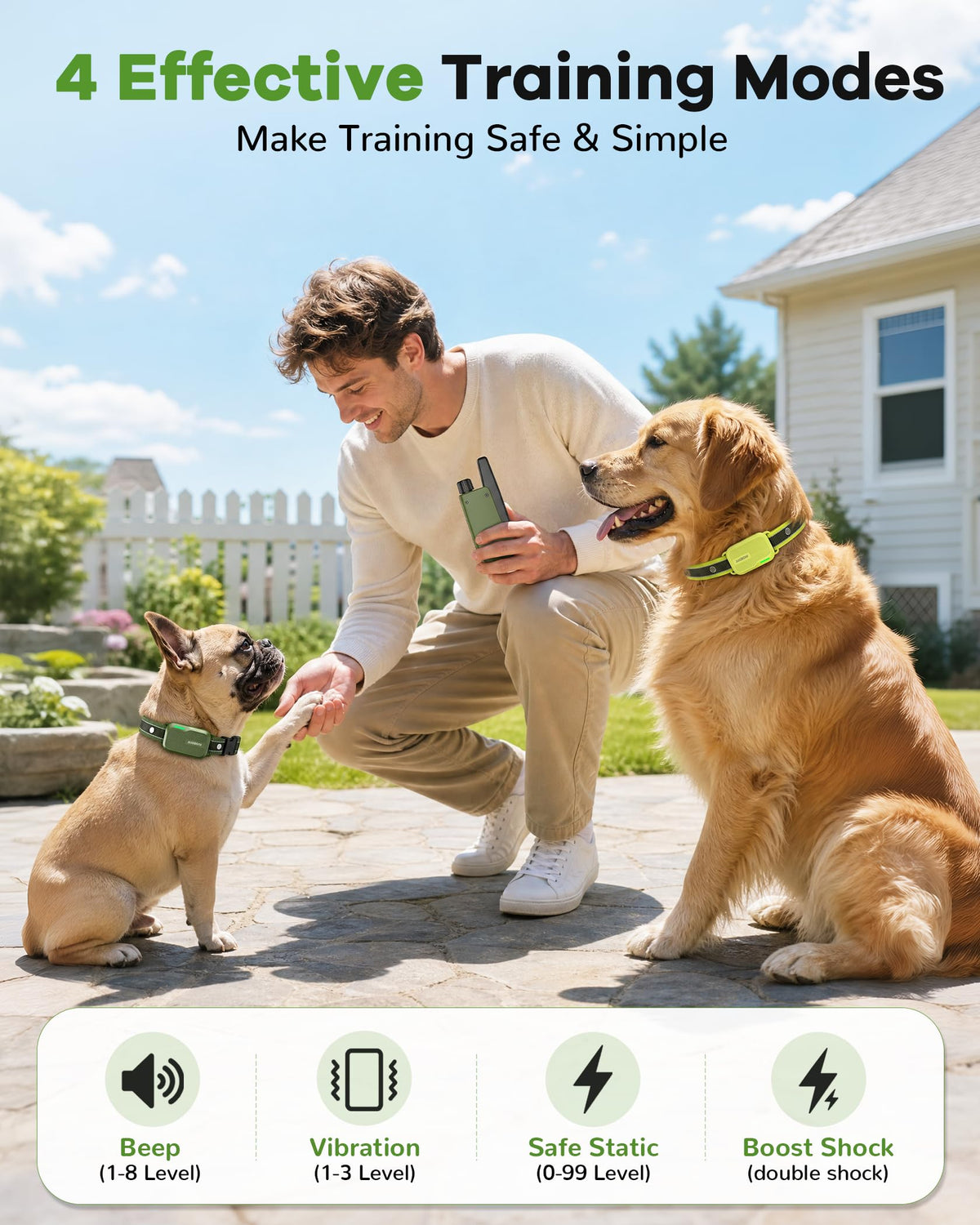 Shock Collar for Dogs 3 Pack - 4500FT Dog Training Collar ,Green