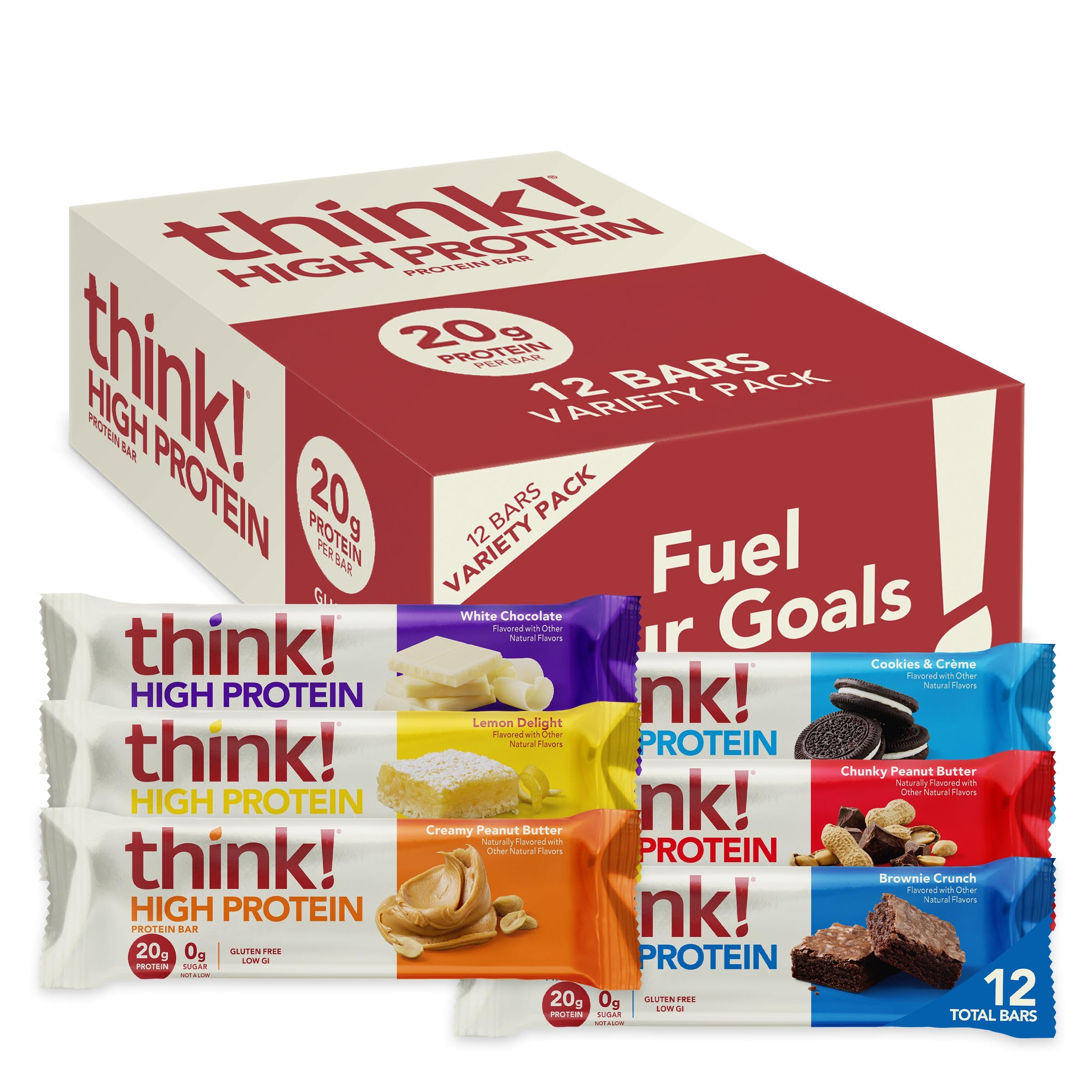 Buy now think! Protein Bars, High Protein Snacks, Gluten Free, Kosher Friendly, Creamy Peanut Butter, Nutrition Bars, 2.1 Oz per Bar, 12 Count (Packaging May Vary) Best Seller Variety Pack 12 Count (Pack of 1) at indiglob india