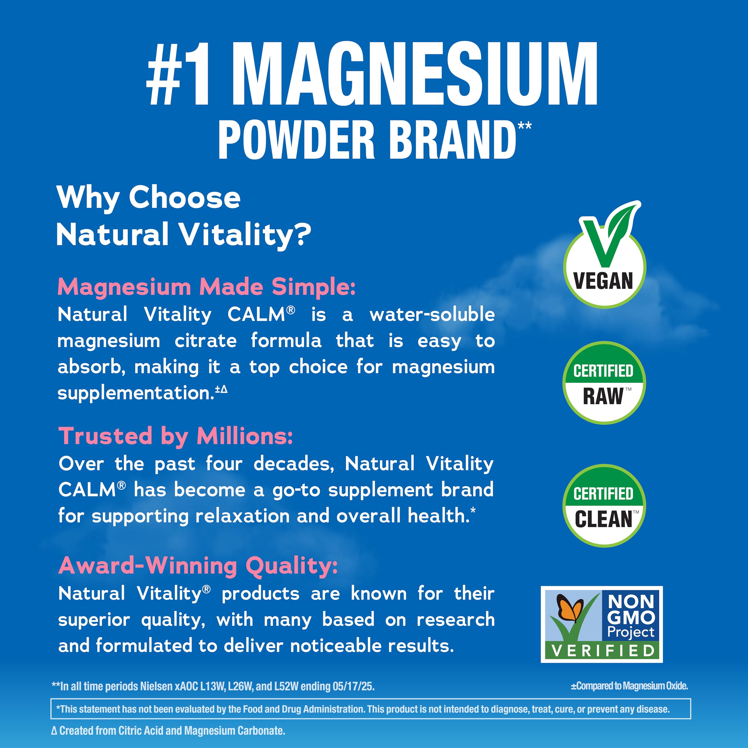 Buy now Natural Vitality Calm Magnesium 16 oz Powder | Relaxing Drink Mix | Cherry Flavored Supplement | 325mg Per Serving | Non-GMO, Gluten-Free & Vegan at indiglob india
