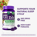 ZzzQuil PURE Zzzs Triple Action, Melatonin Gummies, Melatonin 6mg, 3X Melatonin, Sleep Aid with Ashwagandha, Calm Mood, Antioxidant Action, Sleep Aids for Adults, 60 Sleep Gummies