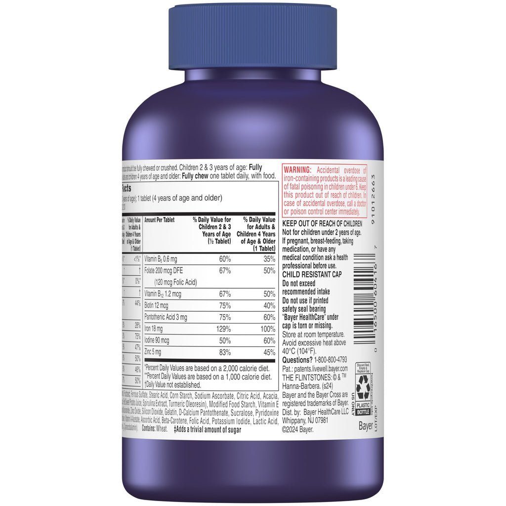 Flintstones Vitamins Chewable Kids Vitamins, Complete Multivitamin for Kids and Toddlers with Iron, Calcium, Vitamin C, Vitamin D & More, 210 Count(Pack of 1)(Packaging May Vary)