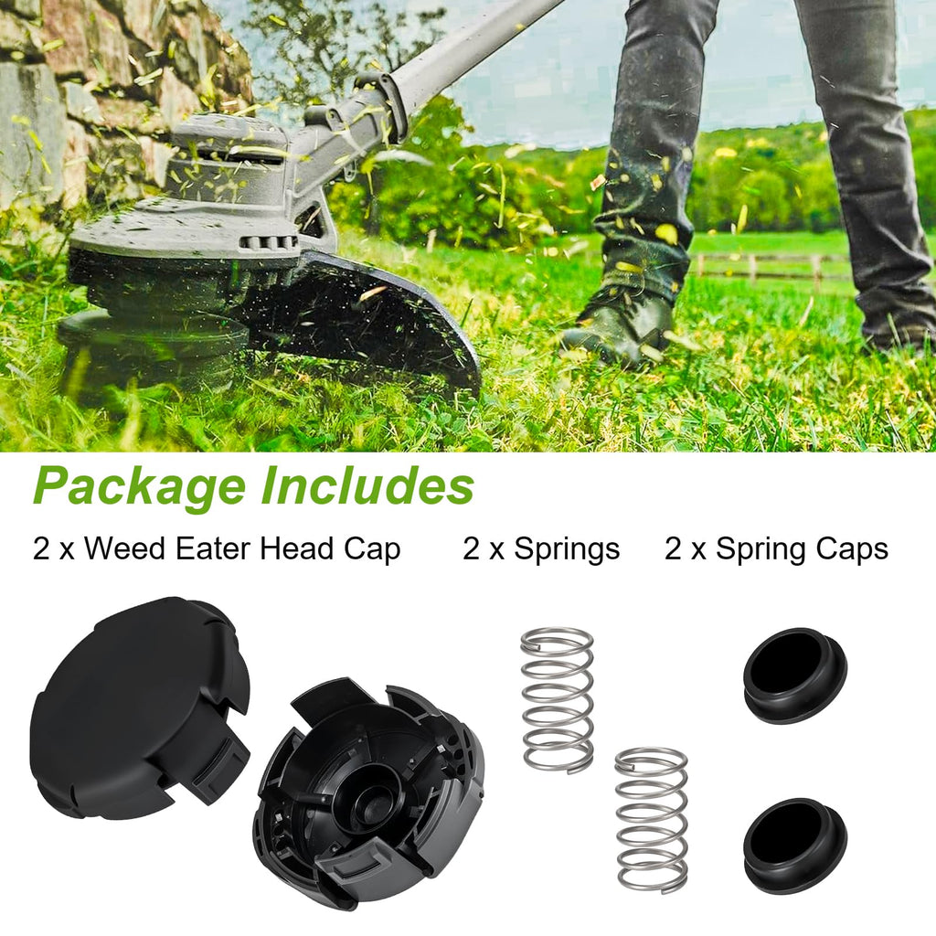 Speed Feed 400 Trimmer Head Cap and Spring Kit for Echo, Trimmer Replacement Spool Cap Covers Compatible with Echo SRM-225, SRM-230, PAS-225 Trimmer Heads, Echo Weed Eater Parts X472000070, 2 Pack