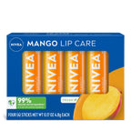 Buy now NIVEA Lip Care, Fruity Tinted Lip Balm Variety Pack, Cherry, Strawberry, Blackberry and Watermelon Flavors, 3-in-1 Moisture, Repair and Color, 0.17 Oz Stick, Pack of 4 at indiglob india