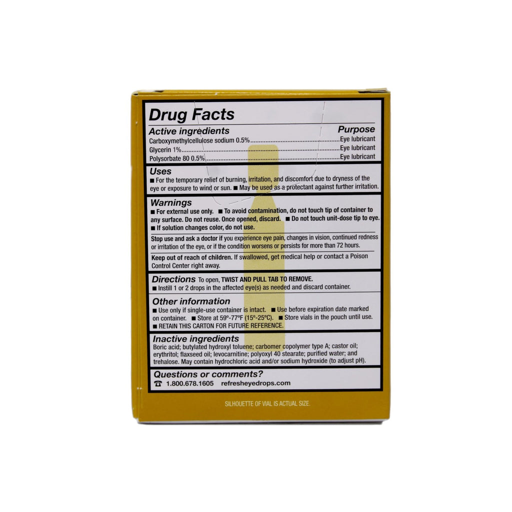 Refresh Optive Mega-3 Preservative-Free Lubricant Eye Drops, 0.01 Fluid Ounce Vials - 30 Count (Pack of 2)