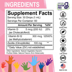 Zeolite Detox for Kids Lingo Drops - Natural Lingo Zeolite Drops for Kids Methylated B12 & D3 Advanced Clinoptilolite - Pure Extra Clinoptilolite Leap Liquid Detox Body Cleanse Supplement Ages 3+, 2oz