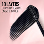 Maybelline Lash Sensational Washable Mascara, Lengthening and Volumizing for a Full Fan Effect, Blackest Black, 1 Count