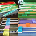 File Folder Tabs, 2 Inch Clear Multicolor Hanging Folder Tabs with Inserts