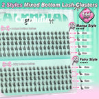 Calphdiar's Bottom Lash Clusters set includes manga and fairy styles in 144 pieces for a stunning lash look. Verified by CuratCart.