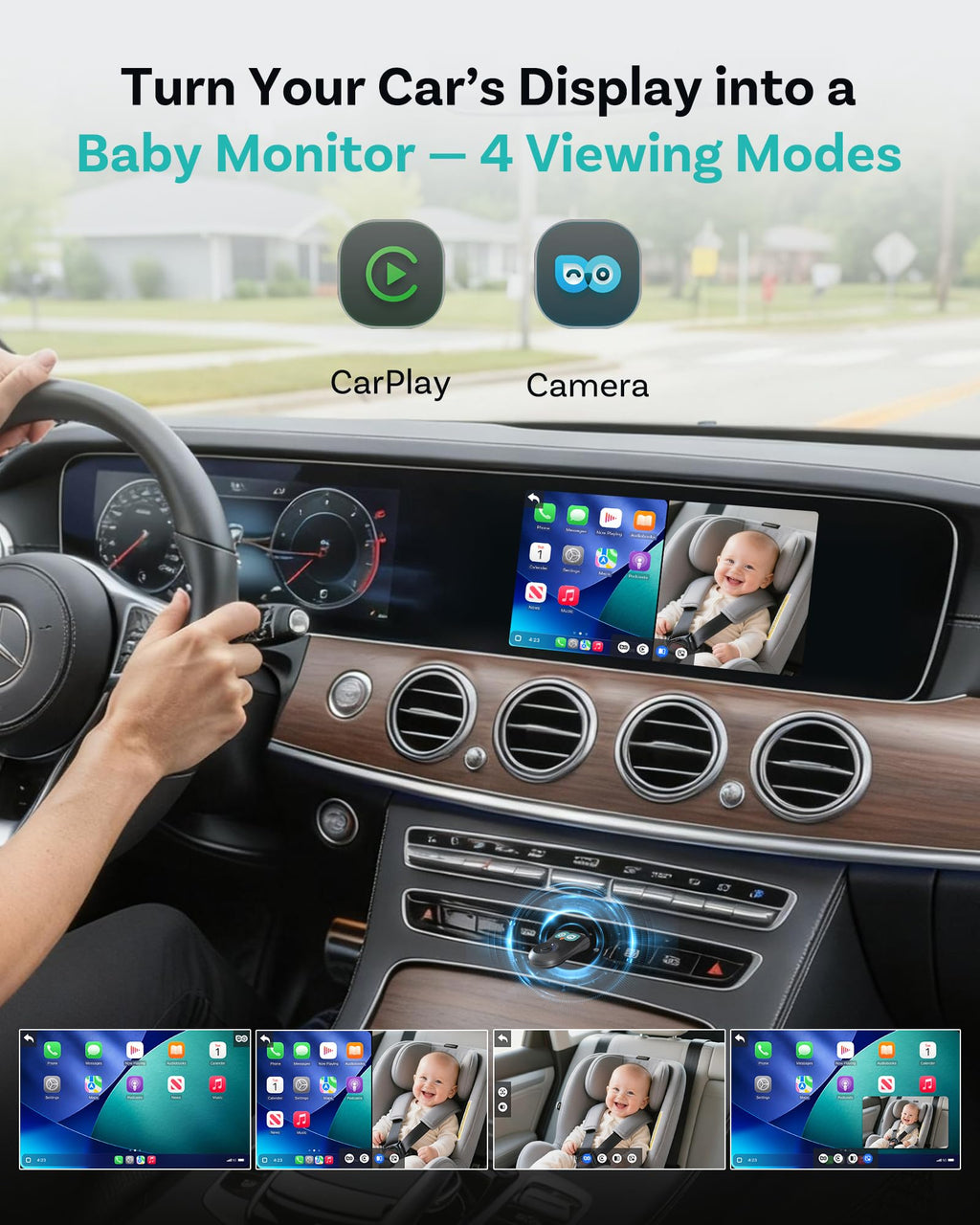 OTTOCAST Cabin Care Baby Car Camera 2026 (for Wired CarPlay Only)