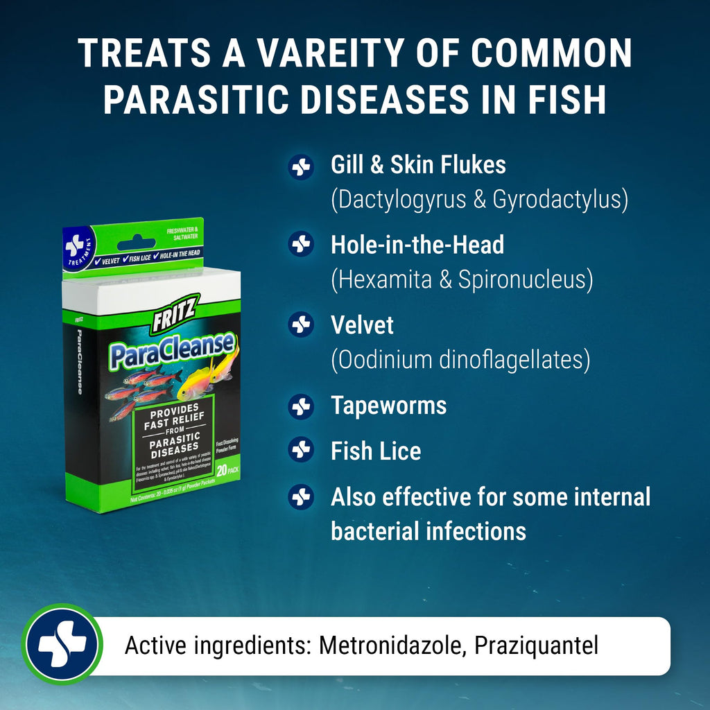Fritz Aquatics ParaCleanse Provides Fast Relief from Parasitic Diseases (20-Count)