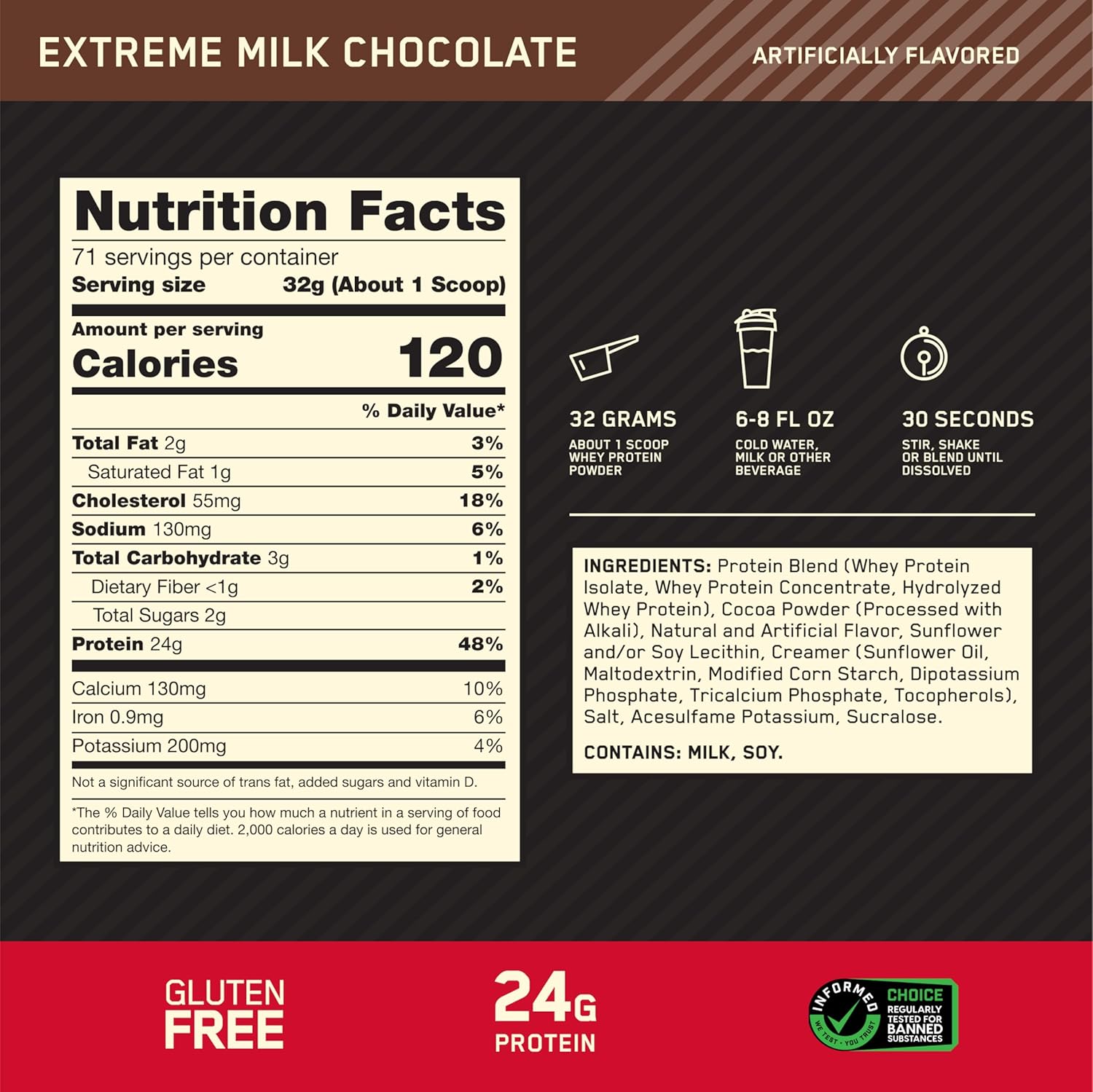 Buy now Optimum Nutrition Gold Standard 100% Whey Protein Powder, Extreme Milk Chocolate, 5 Pound (Packaging May Vary) at indiglob india