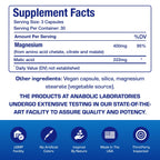 Triple Magnesium Complex 400 Mg - Clinical Formula Chelated Magnesium Supplement with Glycinate Malate and Citrate for Optimal Muscle Nerve Bone & Digestive Health Support - 1 Month Supply