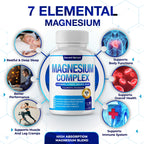 Magnesium Complex 7 Elemental Magnesium Supplement 1000mg – Magnesium Glycinate, Citrate, Malate, Taurate, Oxide, Aspartate, Orotate Non-GMO 90 Capsules (Pack of 1)