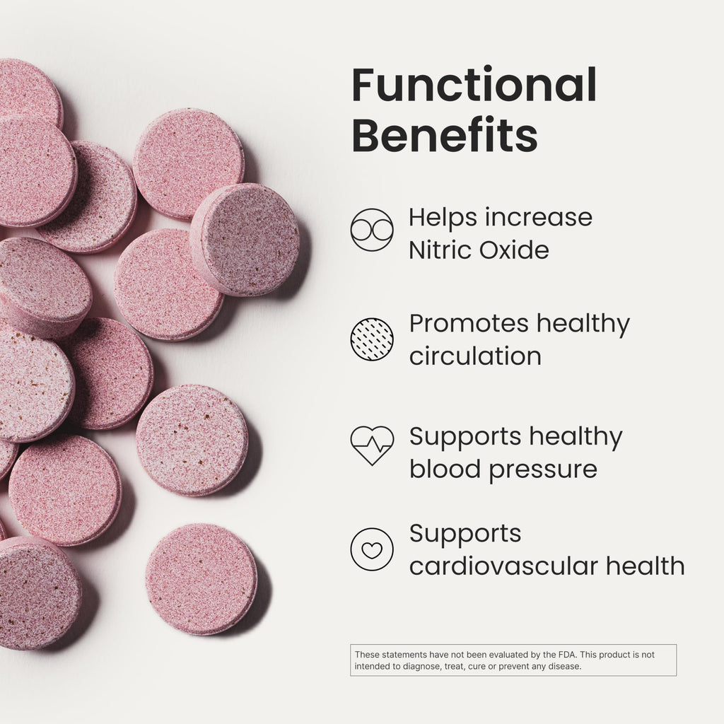 HumanN Neo40 Daily Heart & Blood Circulation Supplements to Boost Nitric Oxide - Supports Blood Pressure - from Maker of SuperBeets -Includes 30 Dissolvable Tablets - Tasty Fruity Flavor