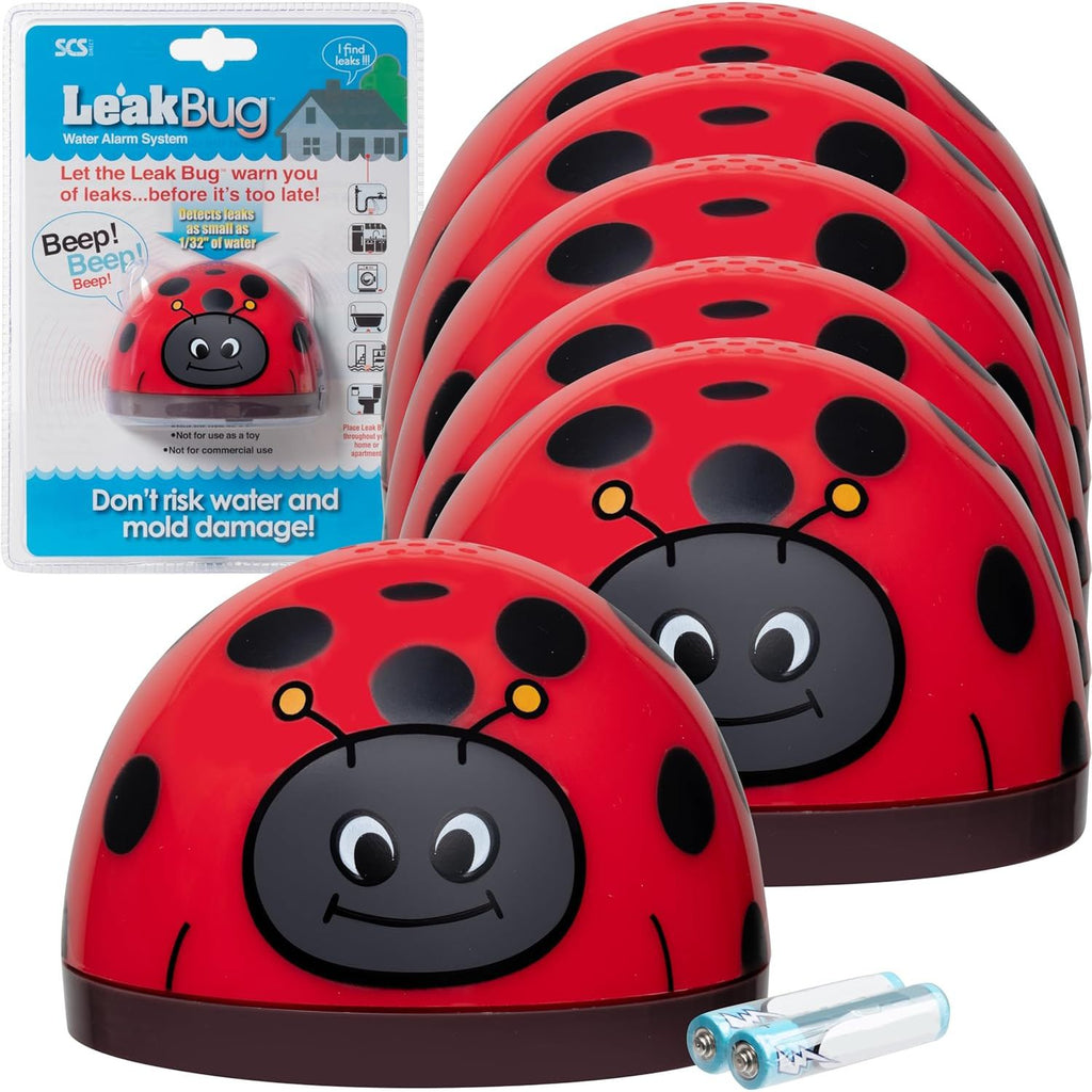 Buy now Water Leak Bug Monitoring Sensor with Alarm 6 Pack - Electronic Flood Detector for Kitchen & Basement- Detects as Little as 1/32" of Liquid - Overflow Alert Beeps Loudly - XMAS Gift for New Homeowners 6 Pack at indiglob india