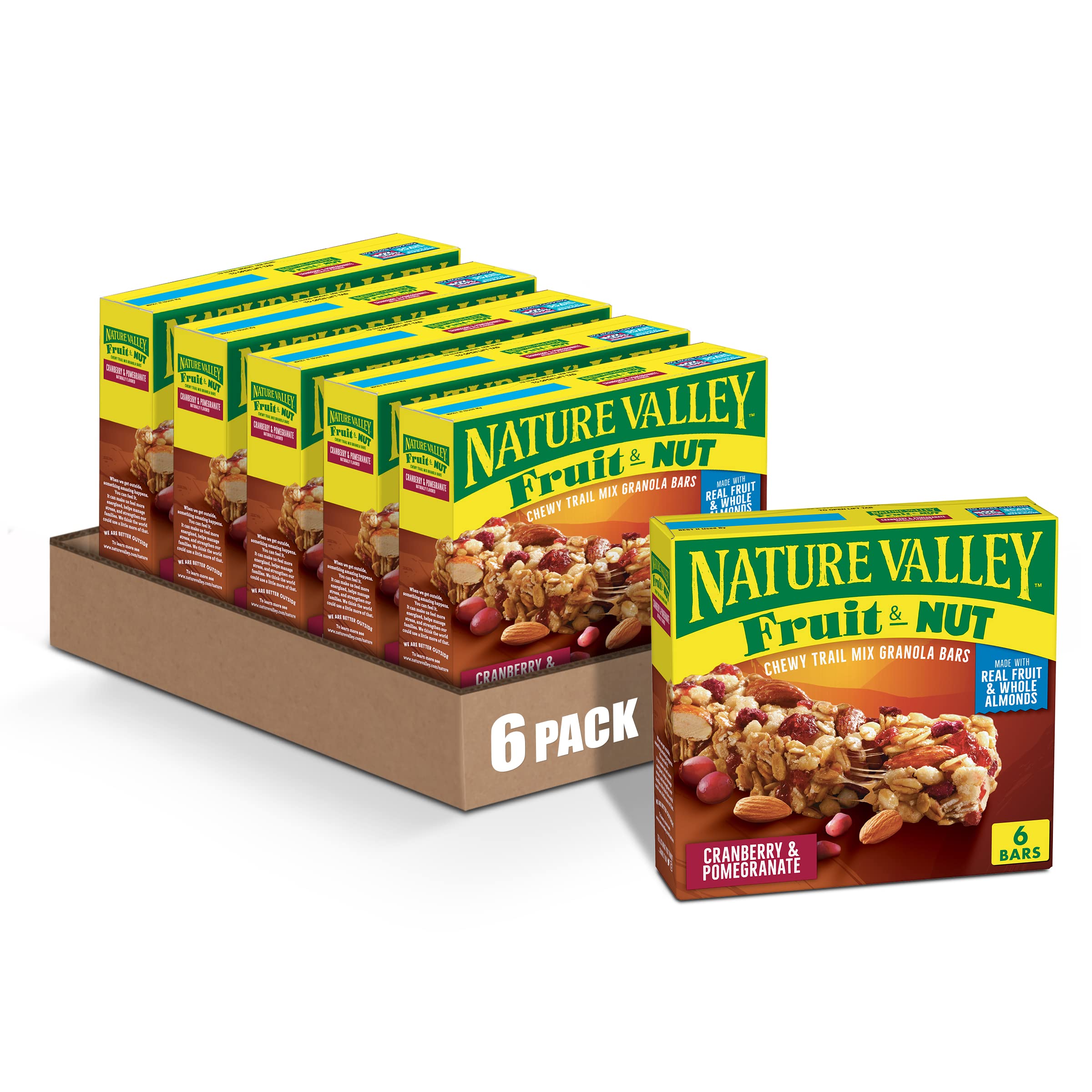Buy now Nature Valley Chewy Fruit & Nut Trail Mix Granola Bars, Almond Raisin & Cranberry with Whole Grain Oats, No Artificial Flavors or Colors, No High Fructose Corn Syrup, On-the-Go Snack, 15 Bars 18 oz Cranberry Pomegranate 6 Count (Pack of 6) at indiglob india