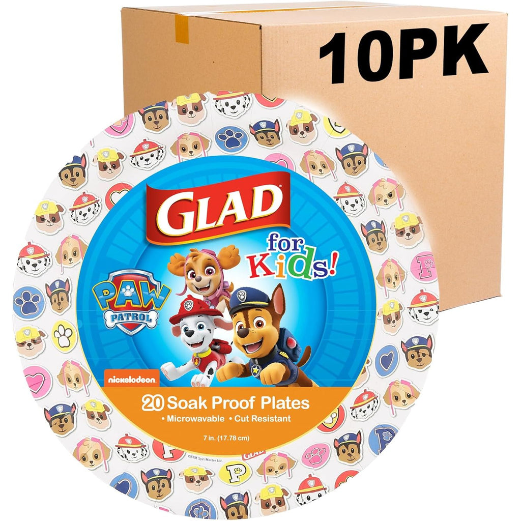 Buy now Glad for Kids Paw Patrol Emoji Paper Plates, 20 Count, 8.5 Inches | Paw Patrol Plates for Kids | Heavy Duty Disposable Soak Proof Microwavable Paper Plates for All Occasions 7 Inch - 200 Count Multicolor at indiglob india