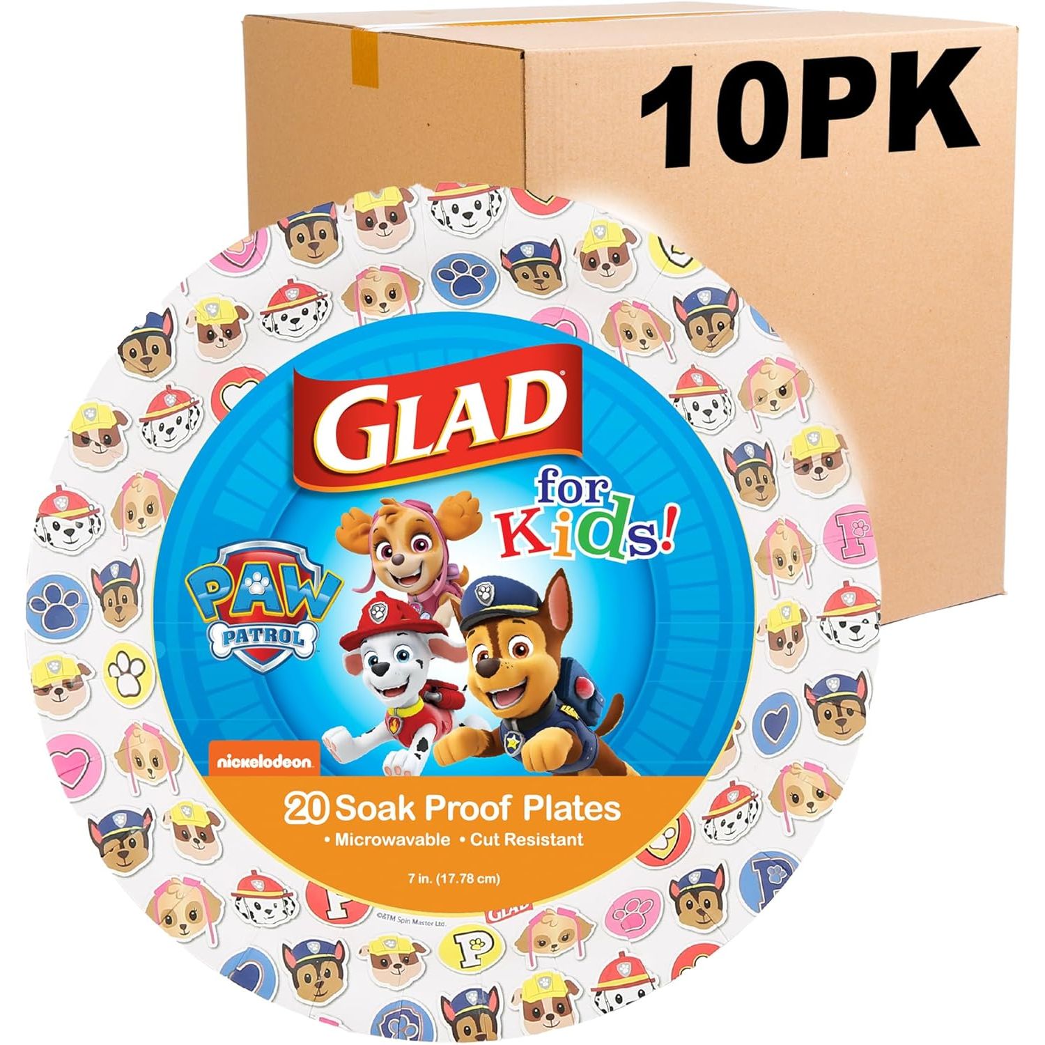Buy now Glad for Kids Paw Patrol Emoji Paper Plates, 20 Count, 8.5 Inches | Paw Patrol Plates for Kids | Heavy Duty Disposable Soak Proof Microwavable Paper Plates for All Occasions 7 Inch - 200 Count Multicolor at indiglob india