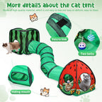 Tailtastic 3-in-1 Watermelon Cat Tunnel with Cube, Tent & Ball for Indoor