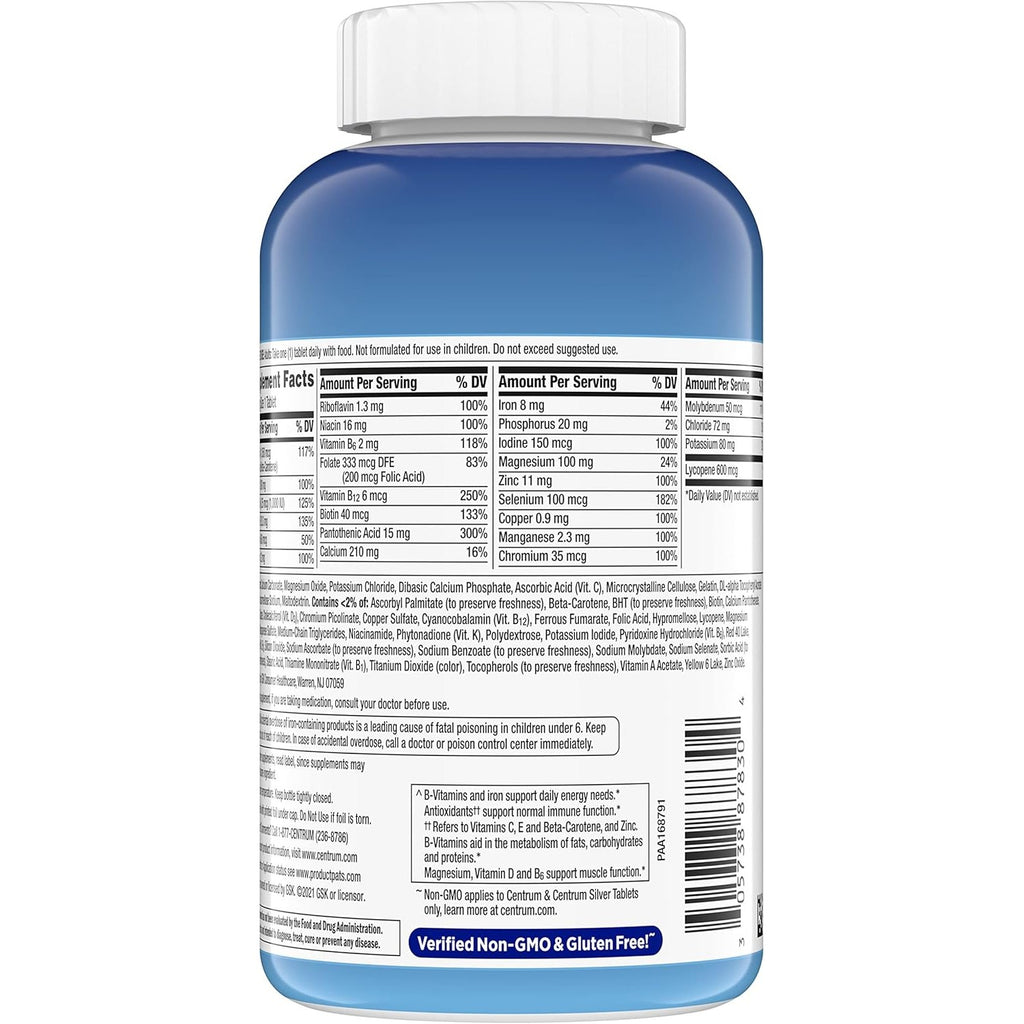 Buy now Centrum Multivitamin for Men, Multivitamin/Multimineral Supplement with Vitamin D3, B Vitamins and Antioxidants, Gluten Free, Non-GMO Ingredients - 250 Count at indiglob india