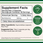 Benfotiamine 300mg Servings (Third Party Tested, 120 Capsules, 150mg Per Cap) Non-GMO, to Boost Thiamine B1 Levels (More Absorbable Than Thiamine, Fat Soluble) by Double Wood (Pack of 2)