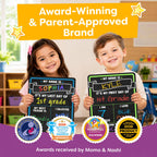 First Day of School Sign Board with Liquid Chalk Markers - 14”x11” Double-Sided & Reusable Board - My First and Last Day - Back to School Supplies - First Day of Kindergarten Preschool