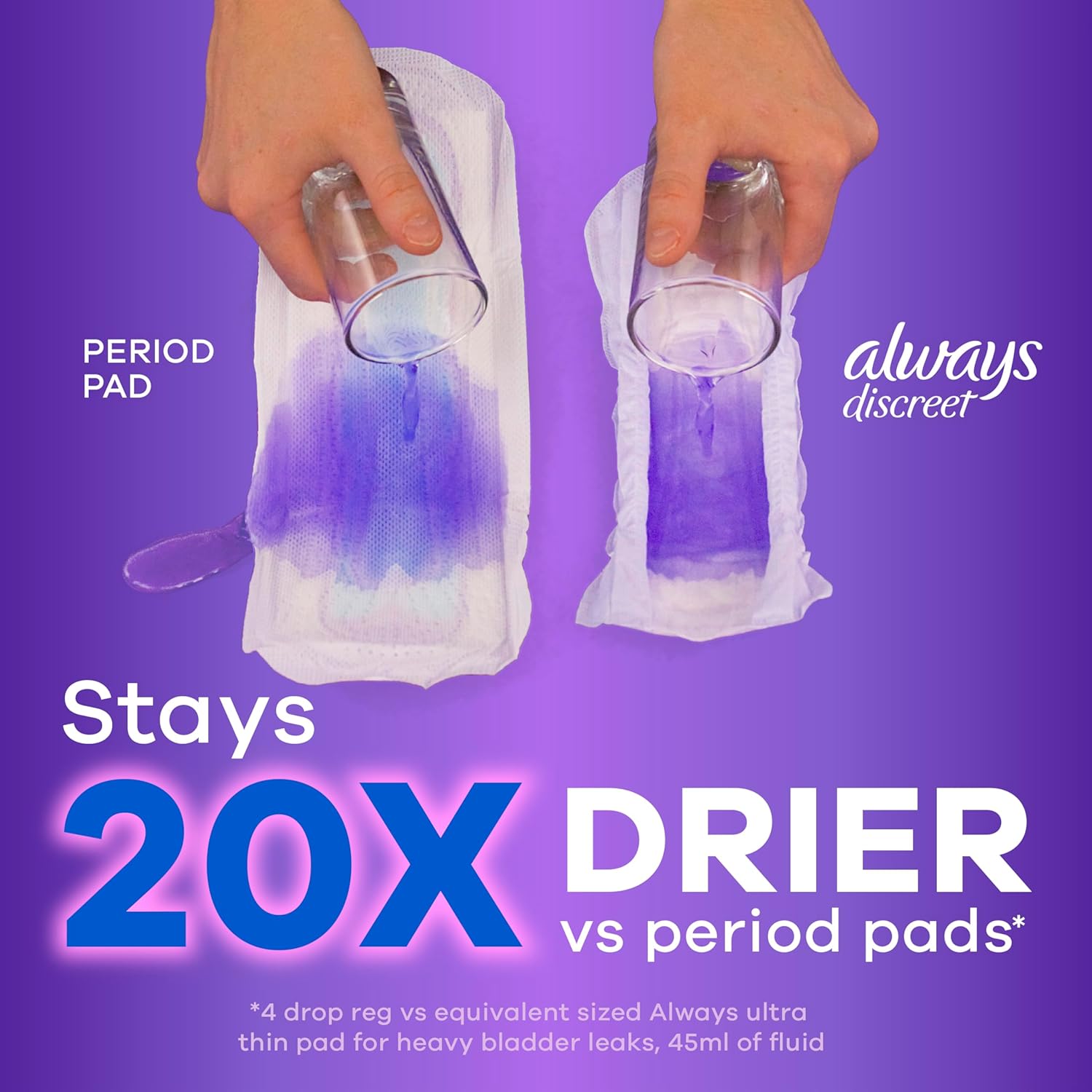 Buy now Always Discreet Adult Incontinence Pads for Women, Moderate Absorbency, Long Length, Postpartum Pads, 162 Count (3 Packs of 54) at indiglob india