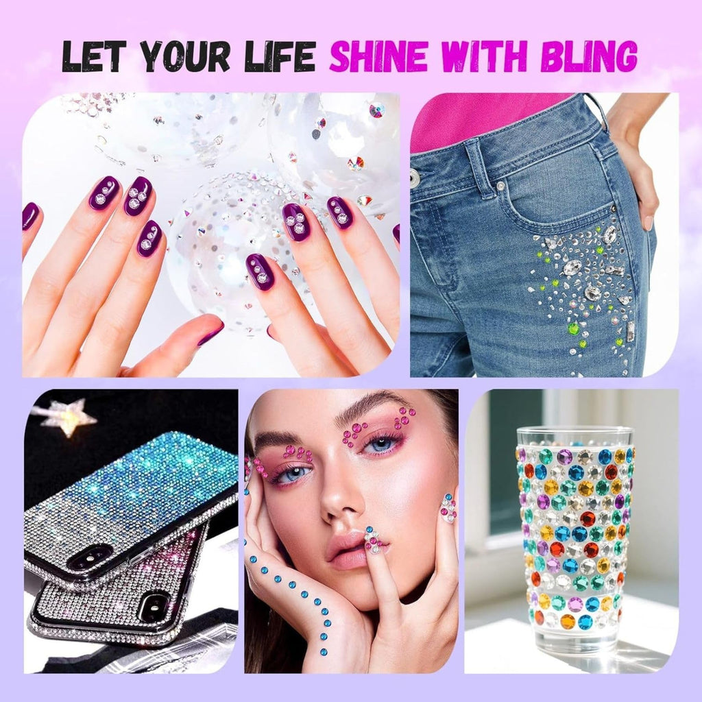 50000Pcs 3mm Jelly Rhinestones Bedazzling Kit